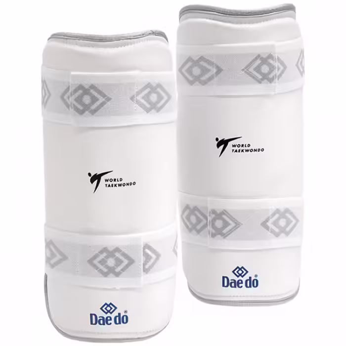 Protectia gleznei pentru Taekwondo DAEDO WT SHIN GUARD Silver Fit