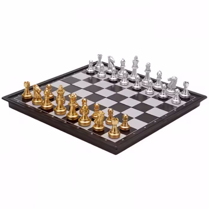 Joc de masa sah Sport Sah magnetic cu design auriu si argintiu - 2