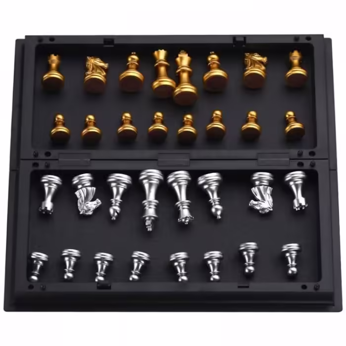 Joc de masa sah Sport Sah magnetic cu design auriu si argintiu - 4