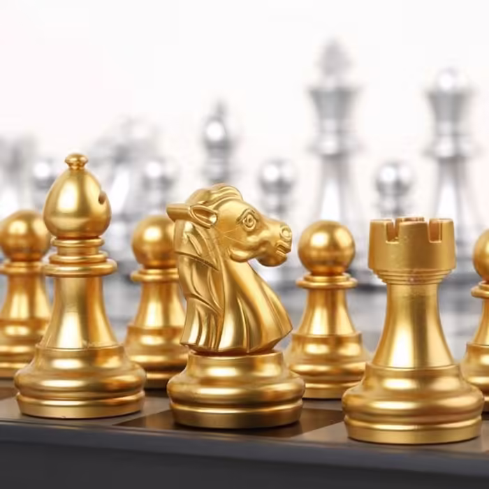 Joc de masa sah Sport Sah magnetic cu design auriu si argintiu - 6