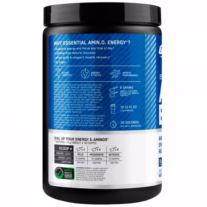 Аминокислоты Optimum Nutrition Essential Amino Energy Blue Raspberry 270г - 3