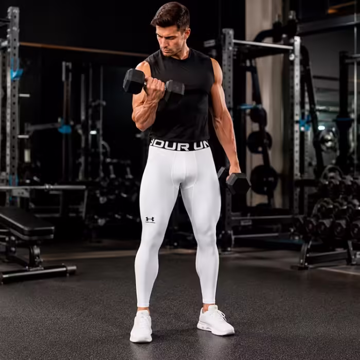 Panta-colanti termici Under Armour UA CG Armour Leggings Alb L - 7