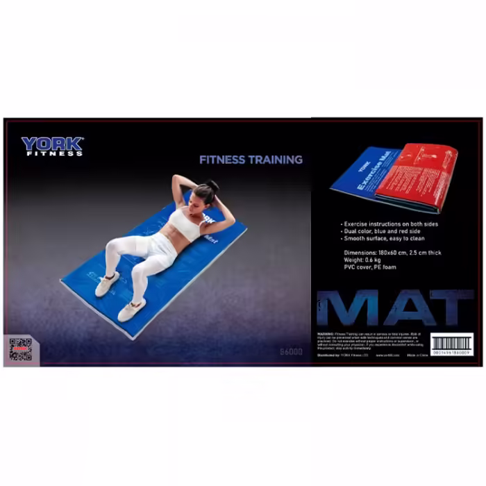 Коврик для фитнеса YORK Exercise Mat   Синий 180x60x2.5 cm - 2