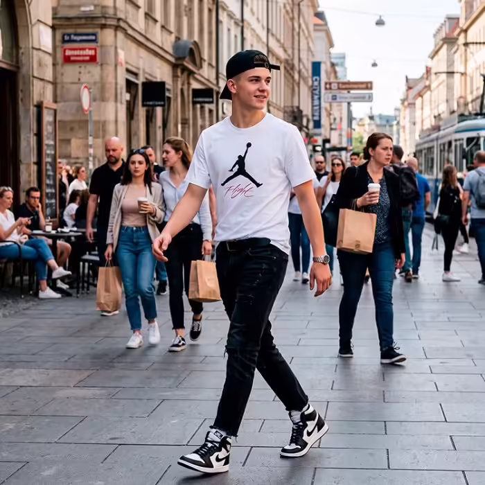 Tricou Nike JUMPMAN FLIGHT HBR TEE Alb S - 7