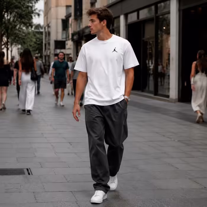 Tricou Nike M J JUMPMAN EMB SS CREW Alb XS - 8