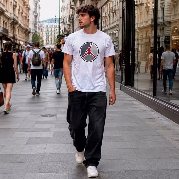 Tricou Nike M J JUMPMAN HBR SS CREW Alb L - 7