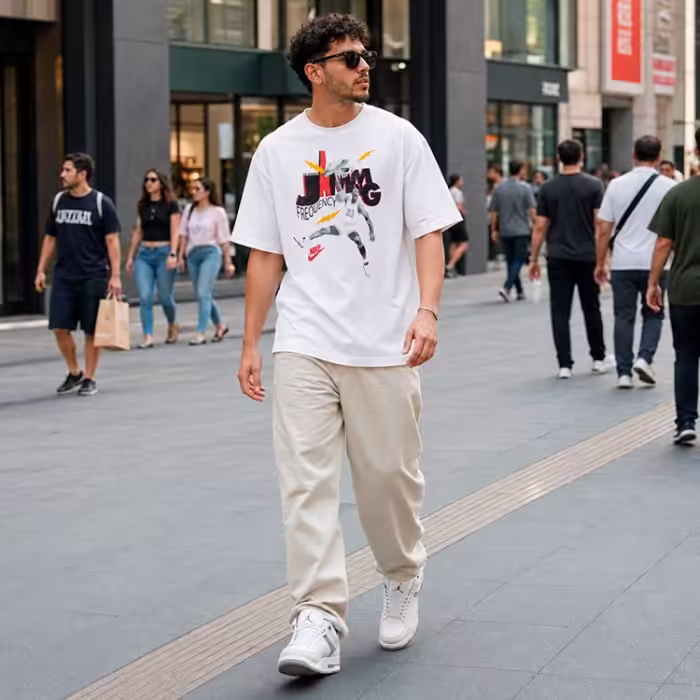 Tricou Nike M J BRAND JAM 85 SS CREW Alb S - 7