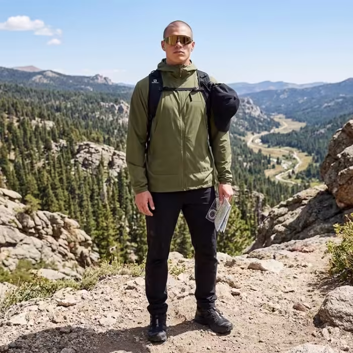 Jacheta Salomon OUTWIND HOODED Verde XXL - 9
