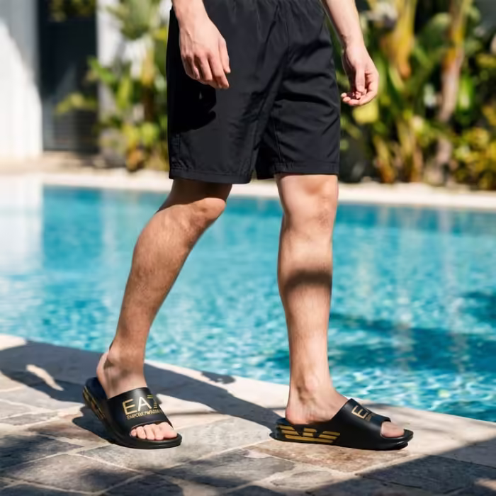 Slapi EA7 EMPORIO ARMANI WATER SPORTS CRUSHER Negru 46 - 7