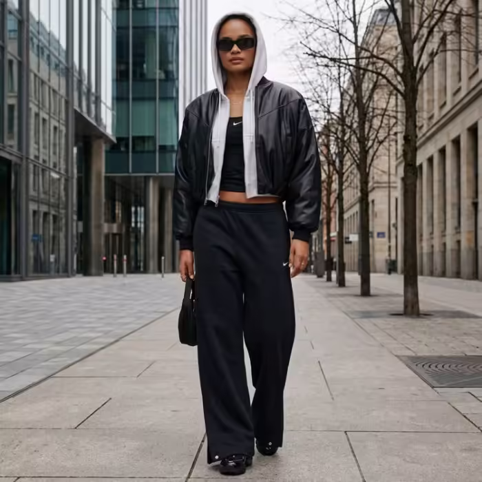 Pantaloni Nike Studio Fleece Loose Pleated Snap - 9