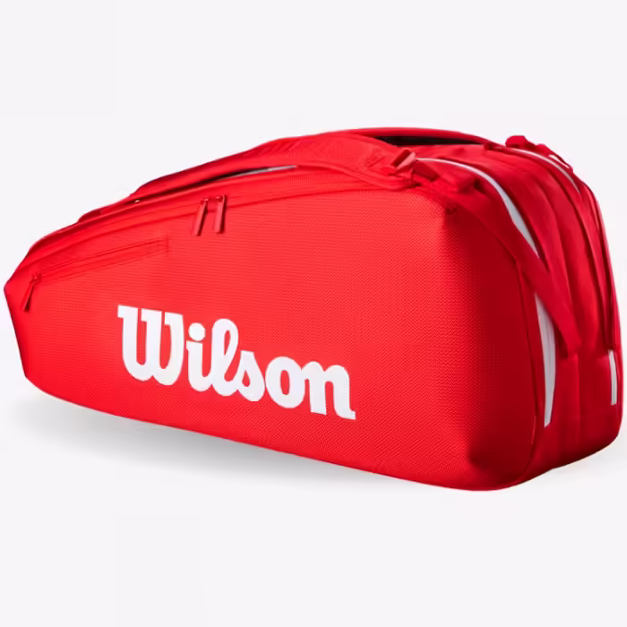 Сумка теннисная Wilson SUPER TOUR WILSON RED 6PK 2025 - 2