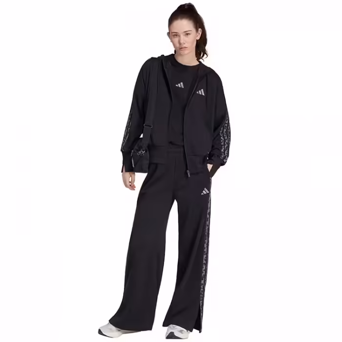 Hanorac Adidas SEASONAL ESSENTIALS ANIMAL PRINT 3-STRIPES FULL-ZIP HOODED Negru XXS - 3