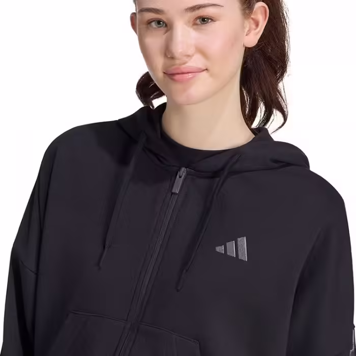 Hanorac Adidas SEASONAL ESSENTIALS ANIMAL PRINT 3-STRIPES FULL-ZIP HOODED Negru XXS - 4