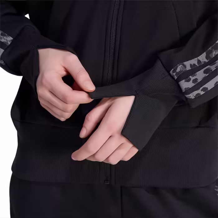 Hanorac Adidas SEASONAL ESSENTIALS ANIMAL PRINT 3-STRIPES FULL-ZIP HOODED Negru XXS - 5