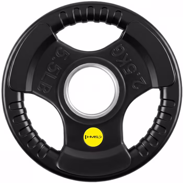 Disc 2.5 kg HMS Solid Rubber Bumper Plate Negru 2.5 kg