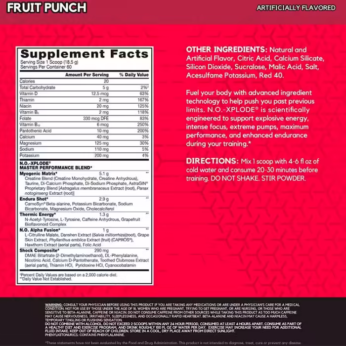 Предтренировочный комплекс BSN No Xplode Legendary Pre-Workout fruit punch 2.45lb - 2