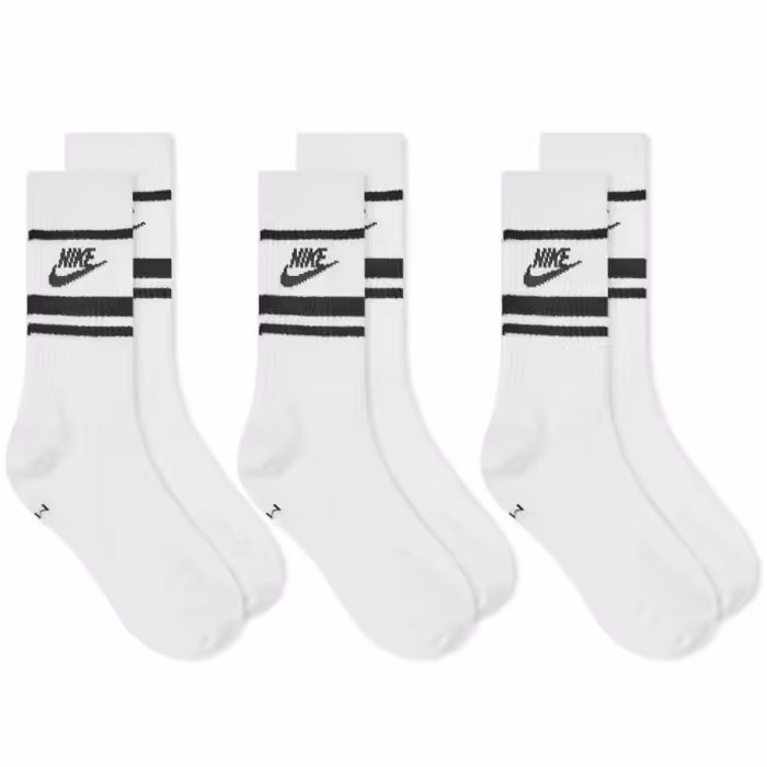 Sosete Nike U NK NSW EVERYDAY ESSENTIAL CREW 3PR - STRIPES Alb M