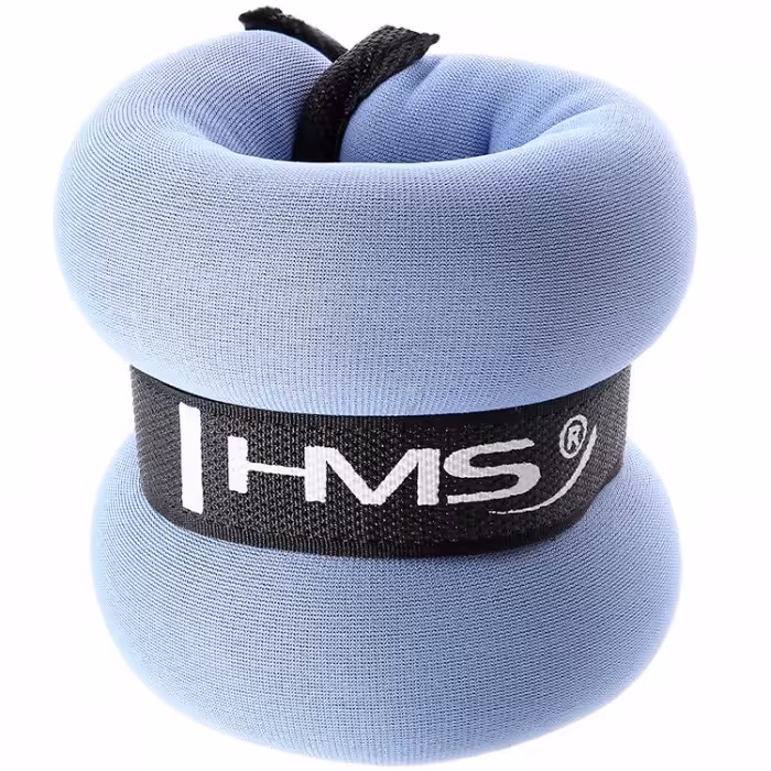 Bratari cu greutati 2x1 kg (pereche) HMS Soft ankle/wrist weights Albastru deschis-negru 2 kg