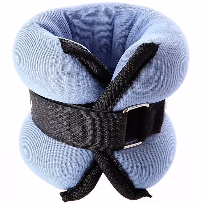 Bratari cu greutati 2x1 kg (pereche) HMS Soft ankle/wrist weights Albastru deschis-negru 2 kg - 2