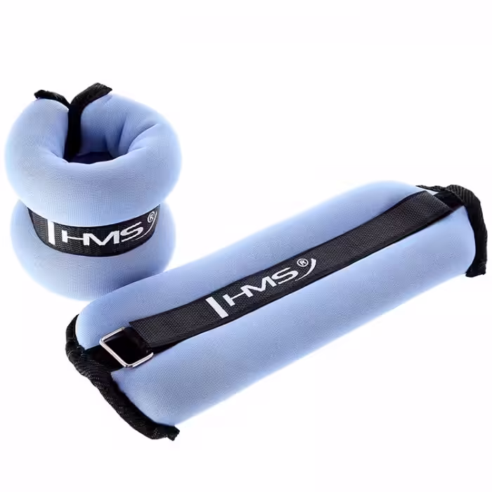 Bratari cu greutati 2x1 kg (pereche) HMS Soft ankle/wrist weights Albastru deschis-negru 2 kg - 3