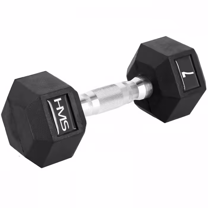Гантель 7 кг HMS HEX PRO Dumbbell Черный/Серебристый 7 kg - 2