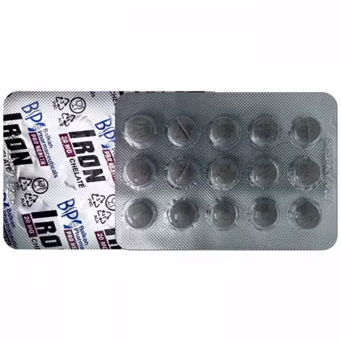Vitamine Balkan Pharmaceuticals IRON CHELATE (Fe+vit C) tablets 20mg  N60 - 3