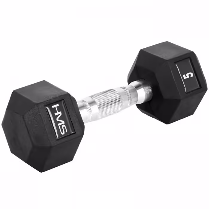 Гантель 5 кг HMS HEX PRO Dumbbell Черный/Серебристый 5 kg - 2
