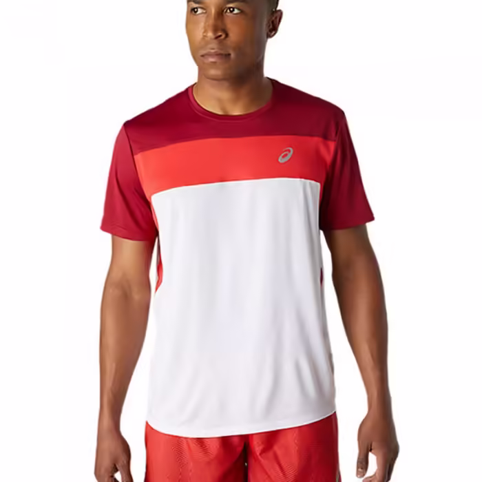 Tricou Asics RACE SS TOP BRILLIANT WHITE/BURGUNDY