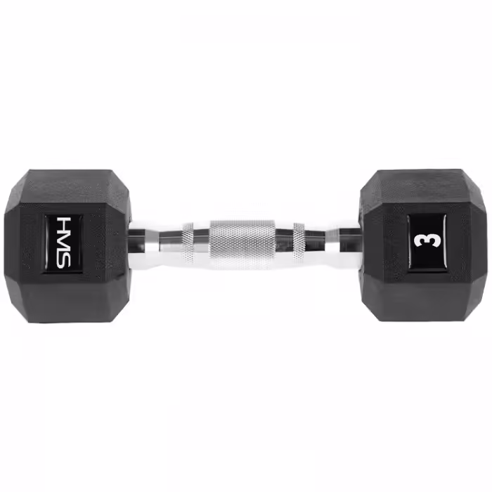 Гантель 3 кг HMS HEX PRO Dumbbell Черный/Серебристый 3 kg