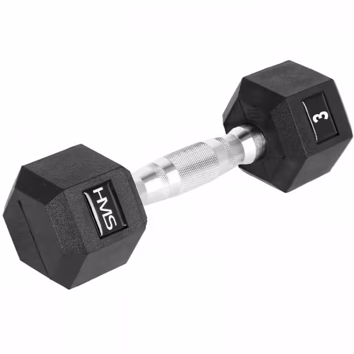 Гантель 3 кг HMS HEX PRO Dumbbell Черный/Серебристый 3 kg - 2