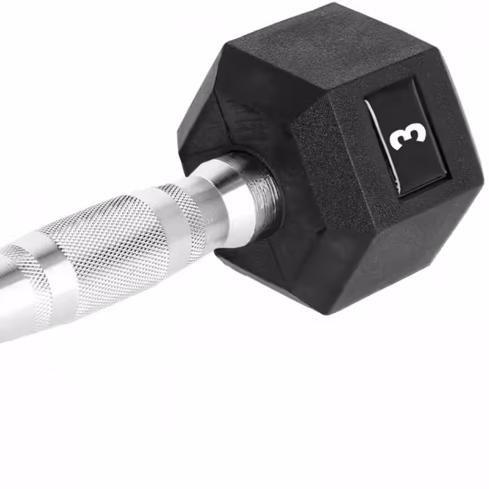 Гантель 3 кг HMS HEX PRO Dumbbell Черный/Серебристый 3 kg - 3