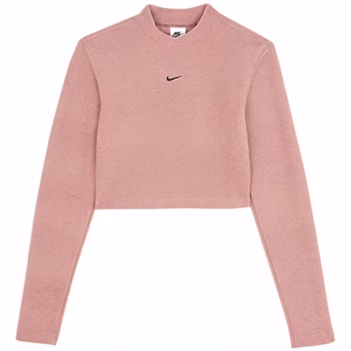 Толстовка Nike W NSW PHNX PLSH LS CROP TOP Розовый XS - 6