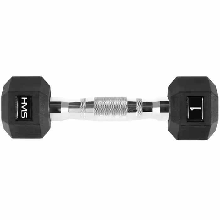 Гантель 1 кг HMS HEX PRO Dumbbell Черный/Серебристый 1 kg