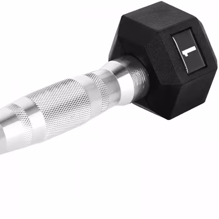Гантель 1 кг HMS HEX PRO Dumbbell Черный/Серебристый 1 kg - 3