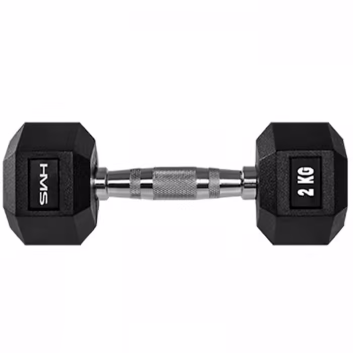 Гантель 2 кг HMS HEX PRO Dumbbell Черный/Серебристый 2 kg