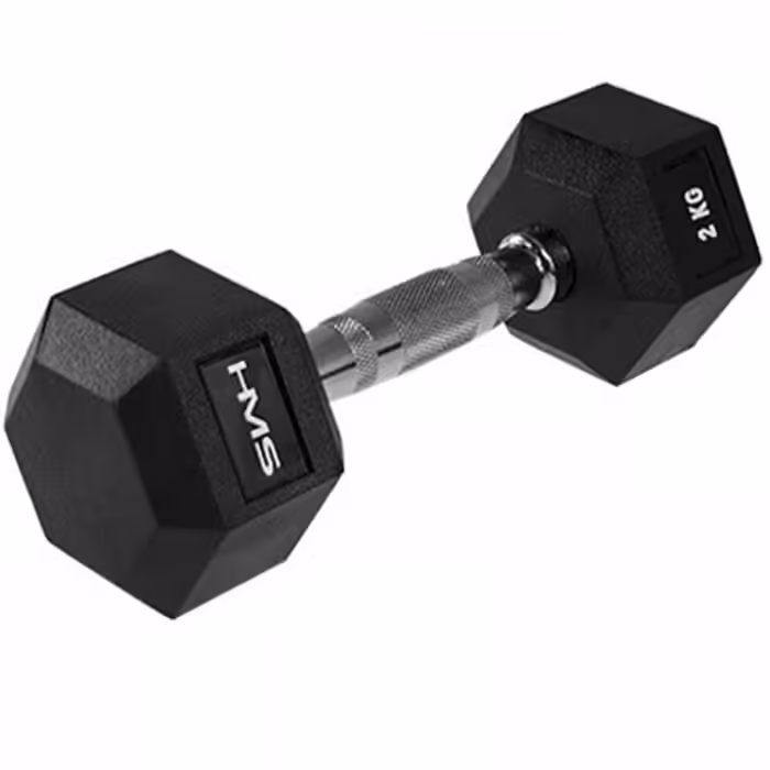 Гантель 2 кг HMS HEX PRO Dumbbell Черный/Серебристый 2 kg - 2