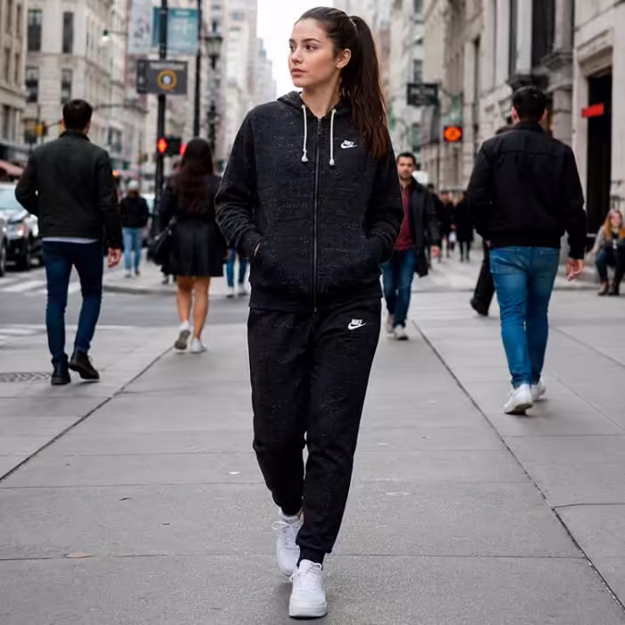 Толстовка Nike W NSW GYM VNTG EASY FZ HOODIE Черный S - 7