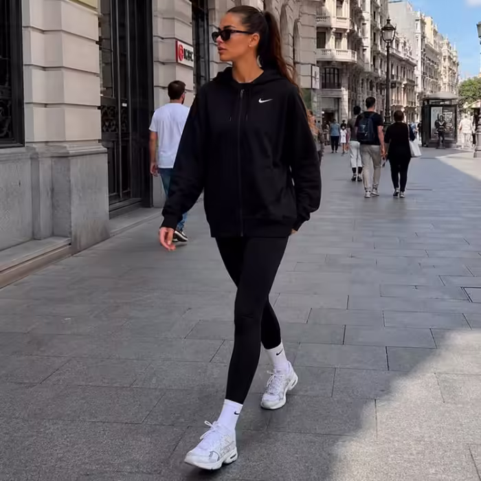 Толстовка Nike W NSW JRSY OS FZ HOODIE Черный S - 7