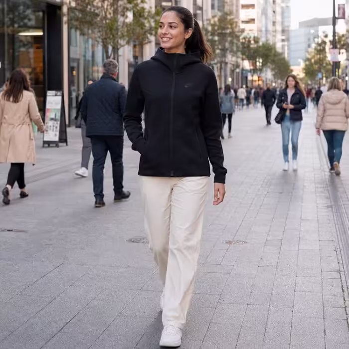 Толстовка Nike W NSW TCH FLC WR FZ HDY Черный L - 2