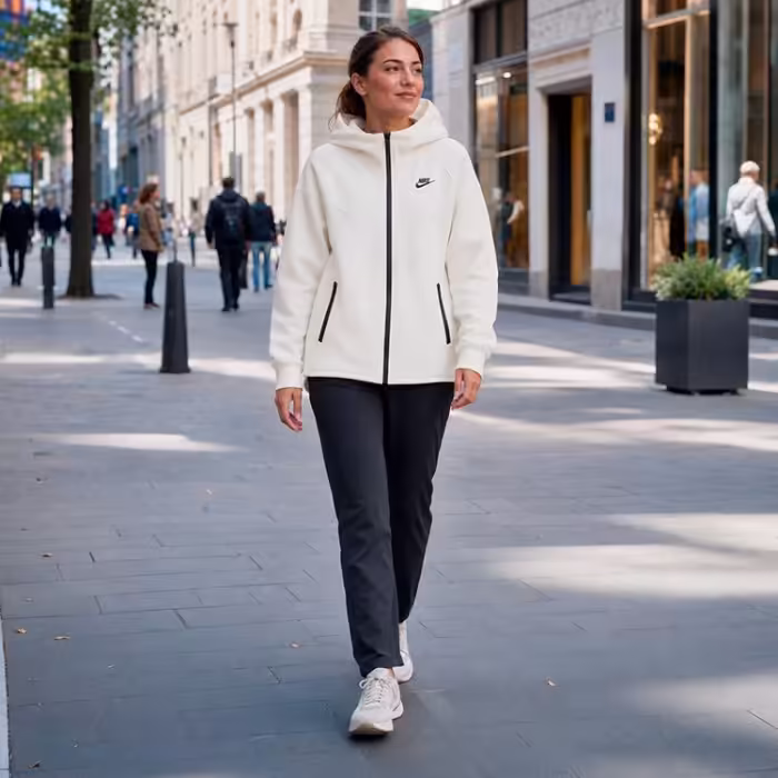 Толстовка Nike W NSW TCH FLC WR FZ HDY белый XS - 3
