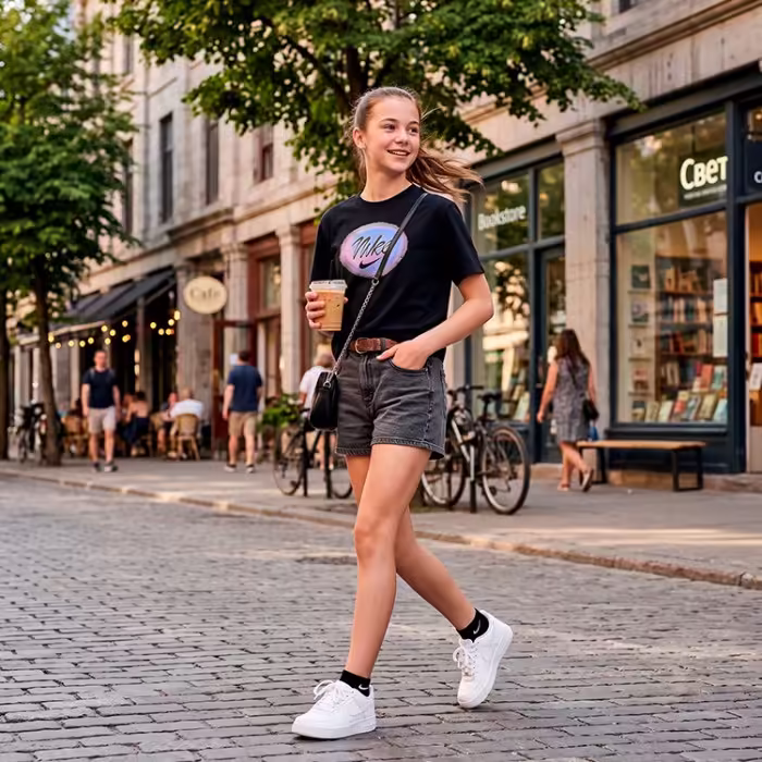 Tricou Nike G NSW TEE BOXY CARNIVAL Negru L - 7