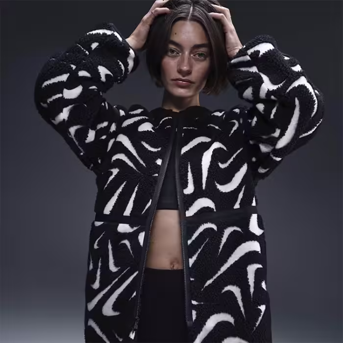 Куртка Nike W NSW COZY HBR JKT Черный/Белый M - 6