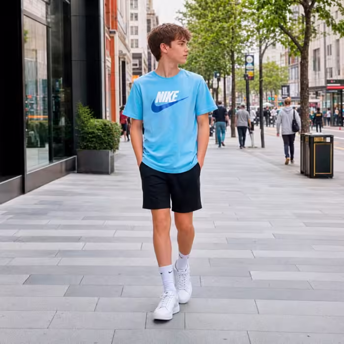 Tricou Nike K NSW TEE FUTURA HBR Albastru deschis XS - 7