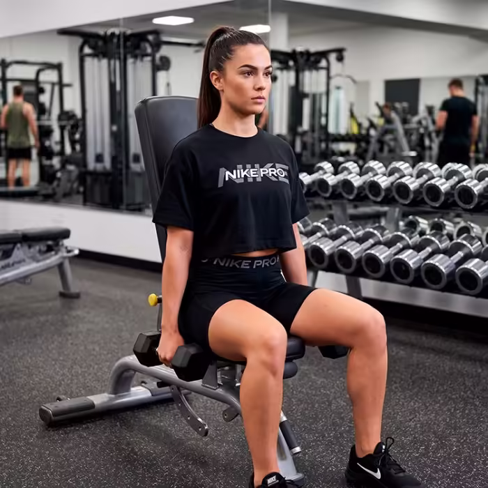 Футболка Nike W NK PRO SS CRP TEE Черный S - 7