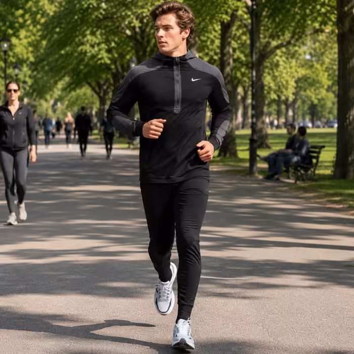 Long-sleeve Nike M NK ELMNT TOP LS WR Negru M - 7