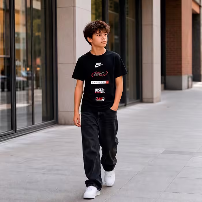 Tricou Nike K NSW TEE LOGOS Negru XS - 7