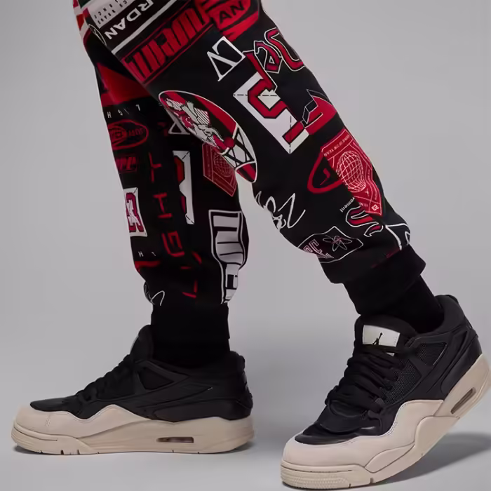 Брюки Nike M J ESS AOP FLC PANT Черный XS - 7