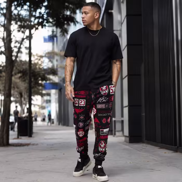 Брюки Nike M J ESS AOP FLC PANT Черный XS - 8