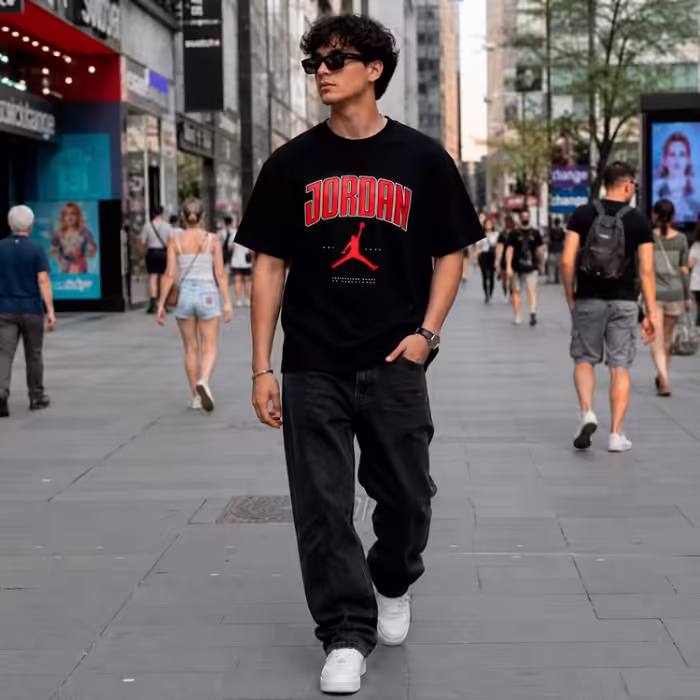 Tricou Nike M J CITY 88 SS CREW Rosu XL - 7