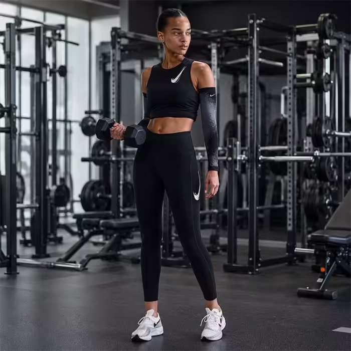 Panta-colanti Nike W NK FAST DF MR 7/8 TGT SW Negru S - 7